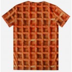 Brown Belgium Waffle Short Sleeves Mens T-Shirt